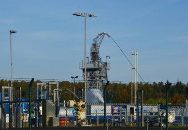 Heath Lueneburger Heide, Walsrode, Lower Saxony 'de Doğal Gaz Sondajı
