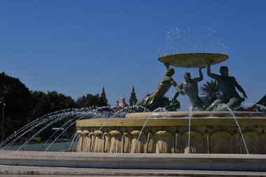 Malta 'nın başkenti Valletta' daki çeşme.