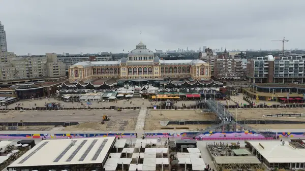 Hollanda 'nın Scheveningen şehrinin hava manzarası