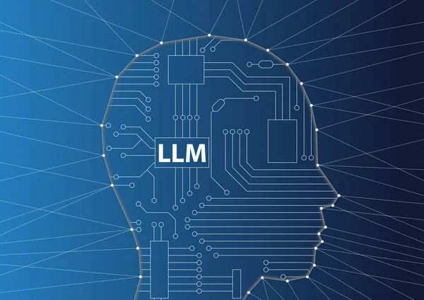 Duży Model Językowy Llm Generative Artificial Intelligence Ilustracja Głębokiej Sieci — Wektor stockowy