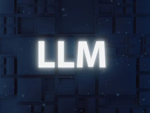 Llm Large Language Model Concept Met Weergegeven Tekst Met Gloeiend — Stockfoto