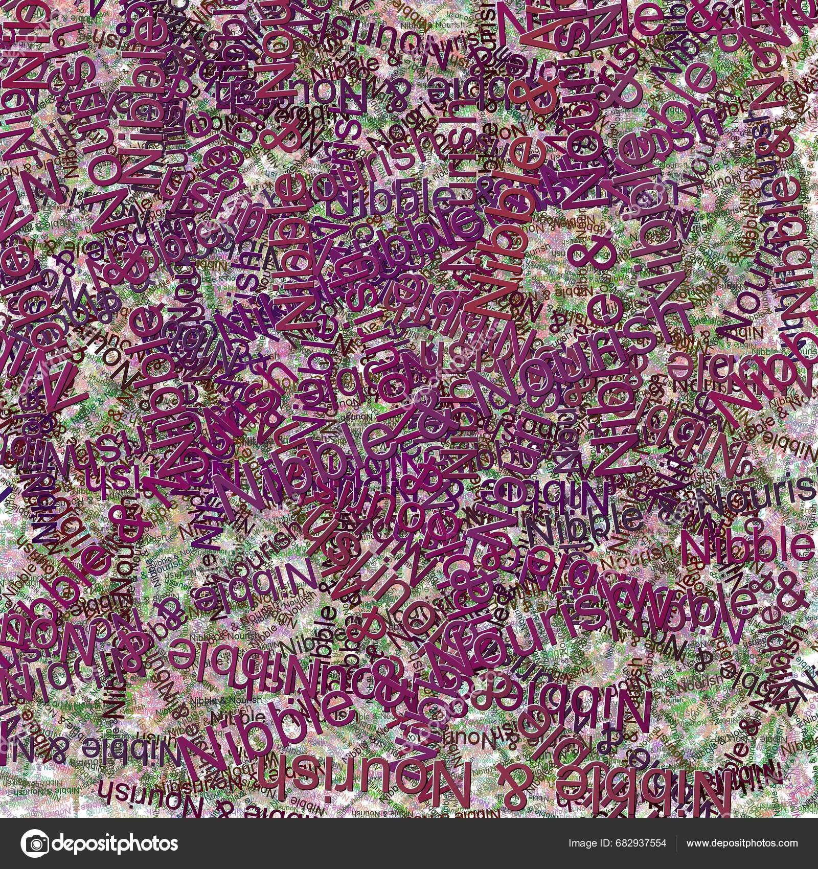 Confetti Words Nibble Nourish Bright Pastel Greende York Stock Photo by ©psmcintyre 682937554