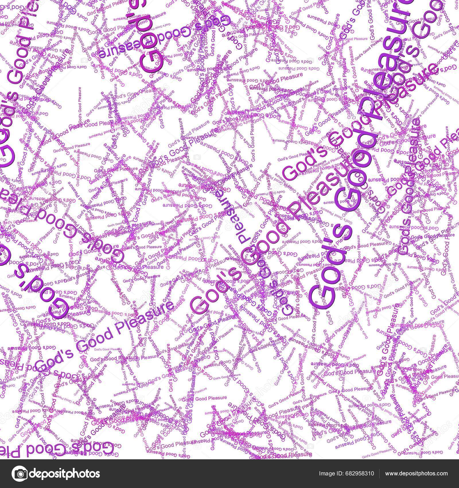 Confetti Words Gods Good Pleasure Dark Electric Violetheliotrope Stock Photo by ©psmcintyre