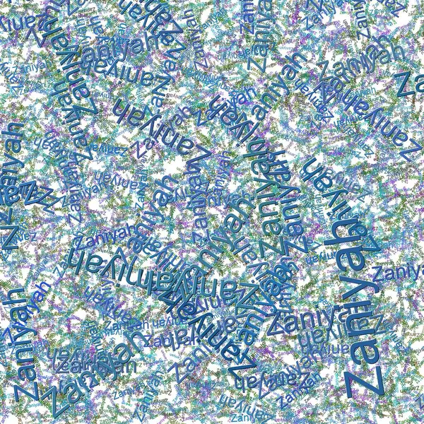 stock image Confetti words Zaniyah  Purple HeartCurious Blue