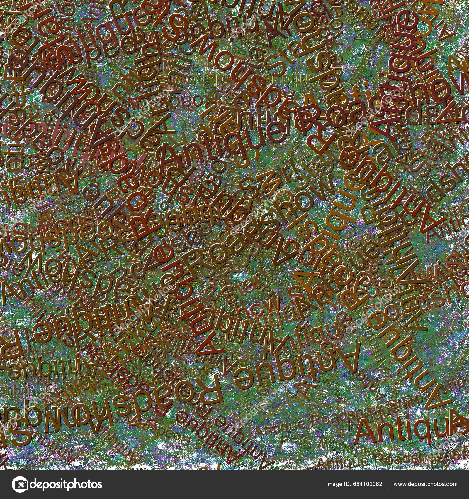 Confetti Words Antique Roadshow Star Bright Purple Heartelectric Violet Stock Photo by