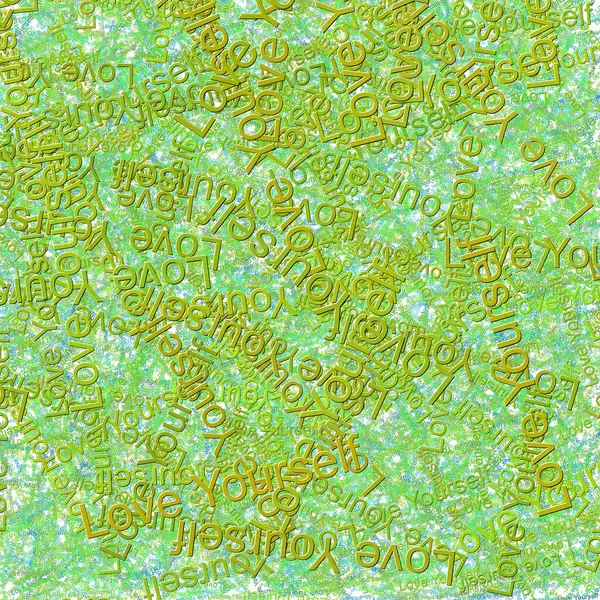 Confetti words Love Yourself bright AtlantisScreamin Green