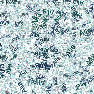 Confetti words Alia bright DanubeCornflower Blue clipart