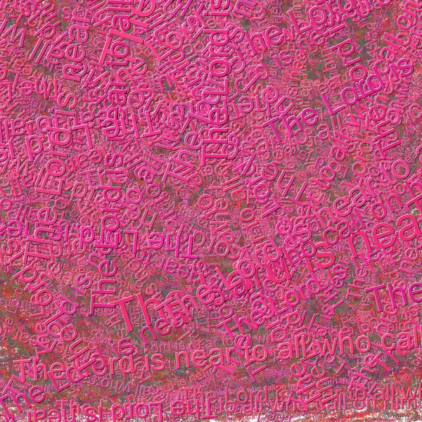 stock image Confetti words The Lord is near to all who call on him  Psalm 14518 bright Torch RedCrimson