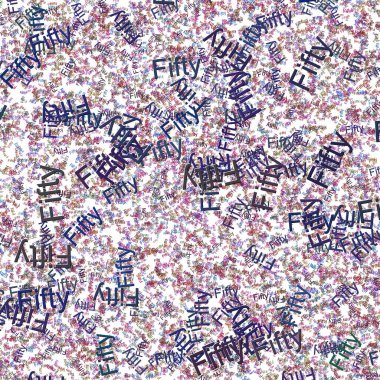 Confetti words Fifty  Purple HeartTamarillo clipart