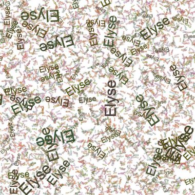 Confetti words Elyse  TapestryOrange Roughy clipart