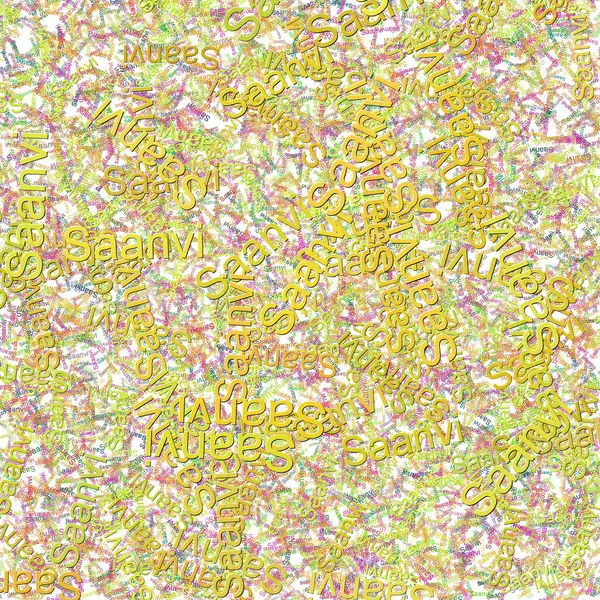 stock image Confetti words Saanvi bright CerisePear