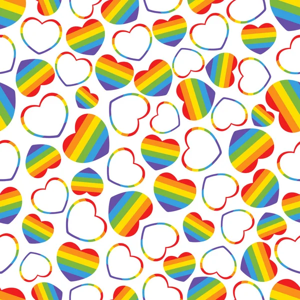 stock vector Vector color illustrations isolated on a white background. LGBT rainbow hearts. Pride pattern. For textiles, wrapping paper.