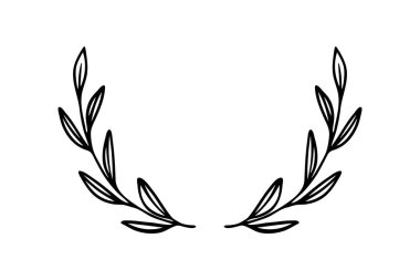 Zarif çerçeveler. El yapımı yabani otlar ve çiçeklerle birlikte çiçek çelengi. Davetiye ya da düğün dekoru, logo, etiket, marka, iş kimliği için vektör vintage çizimi