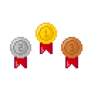 Altın, gümüş ve bronz madalya pikseli