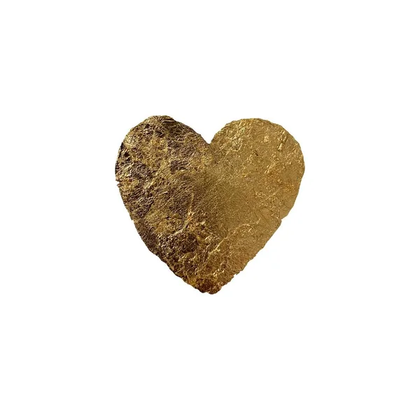 stock image Heart gold foil glitter brown. A watercolor illustration. Hand drawn texture. Isolated. White background. Love theme for gift coupons, vouchers, advertisements, events, design, fabrics, invitations.