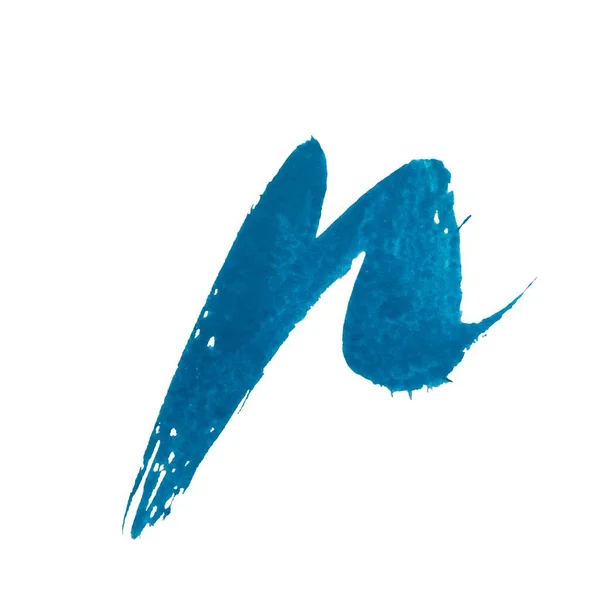 Синяя Линия Царапин Акварель Ручной Рисунок Текстуры Изолированный Белый Фон — стоковое фото