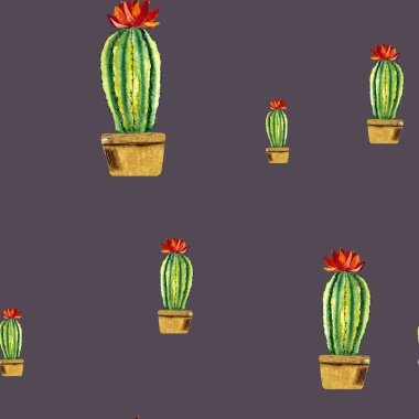 Kaktüs yeşili, koyu renk desenli. Suluboya çizimi. El yapımı doku. İzole edilmiş beyaz arka plan. Tasarım, kumaşlar, baskılar, tekstil, kartlar, davetiyeler, afişler, kuponlar için kullanılacak. 