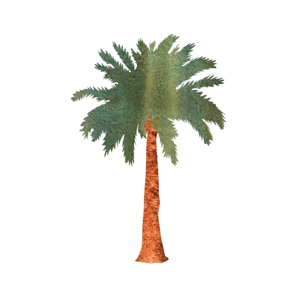 Символический Знак Силуэт Пляжной Пальмы Акварель Изолированная Иллюстрация Ручная Работа — стоковое фото