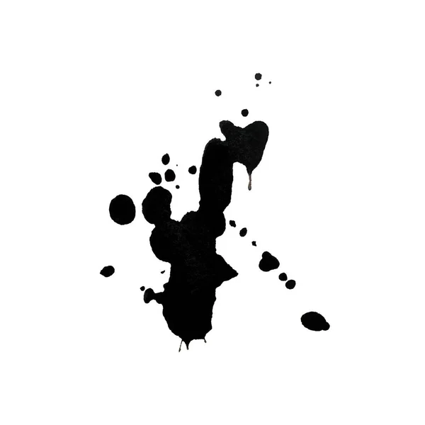 Пятновыводящие Пятна Чернил Черного Цвета Акварель Ручной Рисунок Текстуры Изолированы — стоковое фото