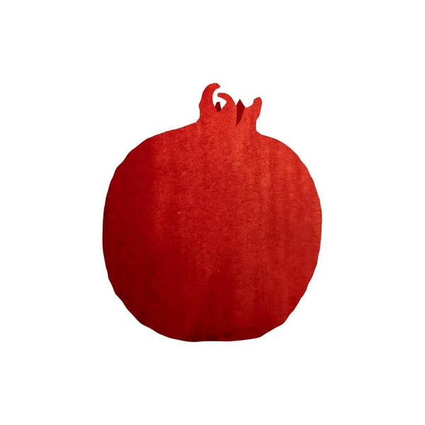 Pomegranate Red Single Object Sketch Watercolor Illustration Hand Drawn Texture — Stock Photo, Image