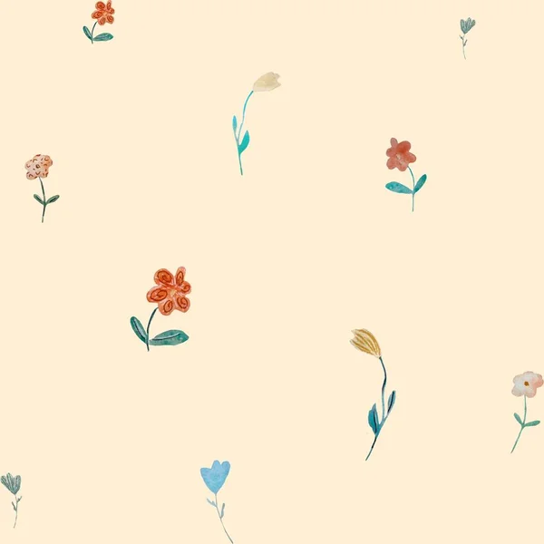 Flowers sketch floral beige party pattern. A watercolor illustration. Hand drawn texture and isolated. For to use in design, fabrics, prints, textile, cards, invitations, banners, coupons, vouchers.