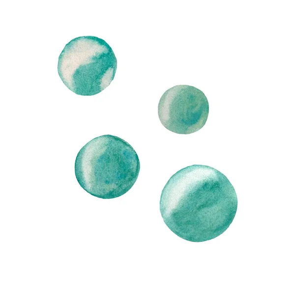 Bubbles water sea ocean simple sketch. A watercolor isolated illustration. Hand drawn. On white background. Picture for design, home, fabrics, prints, textile, cards, invitations, banners, accessories