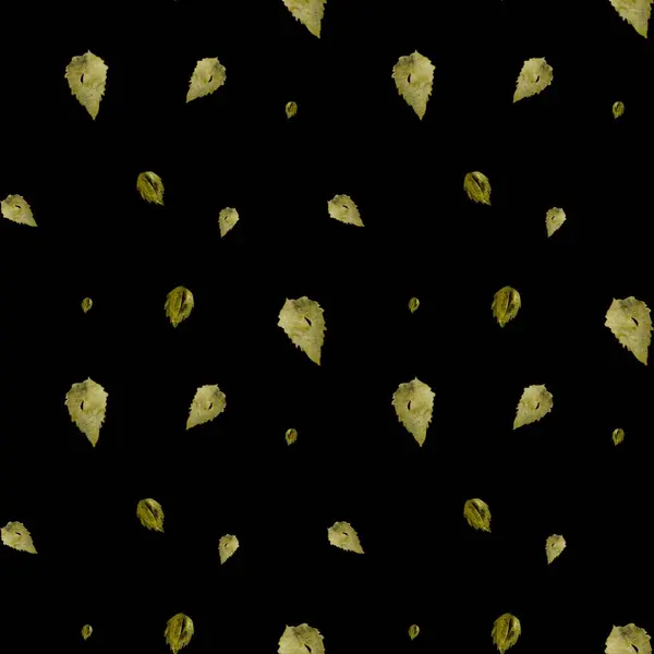 Листья Розы Простой Чёрный Узор Акварель Ручной Рисунок Текстуры Изолированы — стоковое фото