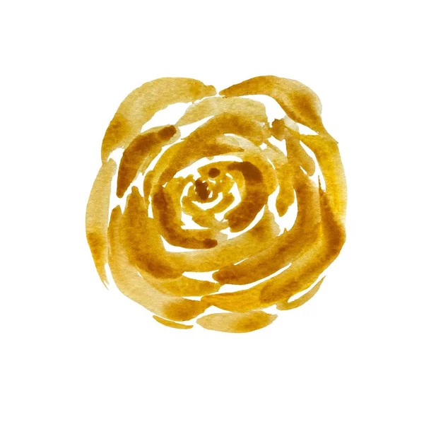 バラの花芽黄色の茶色の花のスケッチ 水彩画です 手描きの質感と隔離 デザイン ファブリック プリント テキスタイル カード 招待状 バナー — ストック写真