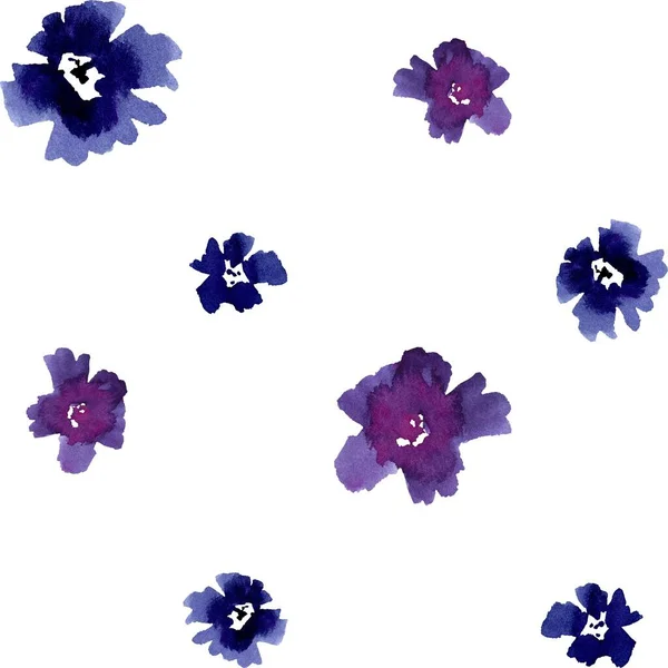 バイオレットビオラ花のシームレスなパターンスケッチ 水彩画です 手描きの質感と隔離 デザイン ファブリック プリント テキスタイル カード 招待状 バナー — ストック写真