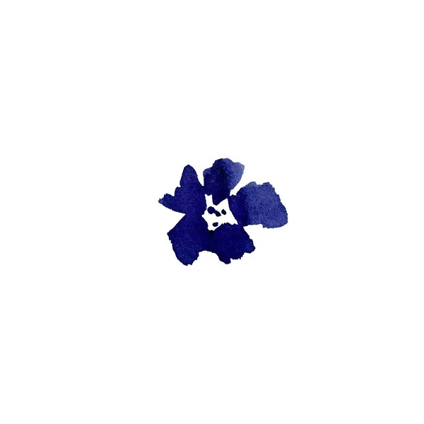 Violette Viola Blume Marineblaue Blumige Skizze Eine Aquarell Illustration Handgezeichnete — Stockfoto