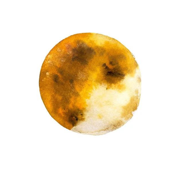 Månen Full Mystisk Tema Esoterisk Skiss Akvarell Illustration Handdragen Textur — Stockfoto