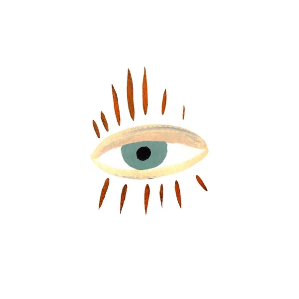 Esbozo Signo Símbolo Esotérico Místico Ocular Una Ilustración Acuarela Textura — Foto de Stock