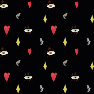 Göz kapağı esrarengiz mistik siyah desenli çizim. Suluboya çizimi. El yapımı ve izole edilmiş. Tasarım, kumaşlar, baskılar, tekstil, kartlar, davetiyeler, afişler, kuponlar