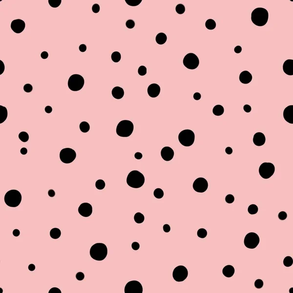 Kropki Czarny Abstrakcyjny Geometryczny Różowy Wzór Cyfrowa Ilustracja Ręcznie Rysowane — Zdjęcie stockowe
