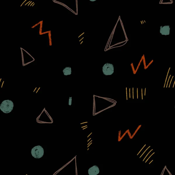Точки Трикутника Абстрактний Чорний Геометричний Візерунок Цифрова Ілюстрація Рука Намальована — стокове фото