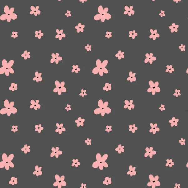 Цветок Симпатичный Розово Серый Цифровая Иллюстрация Ручной Рисунок Текстуры Изолированы — стоковое фото