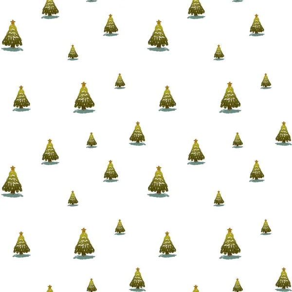 Дерево Рождество Новый Год Милый Простой Узор Цифровая Иллюстрация Ручной — стоковое фото