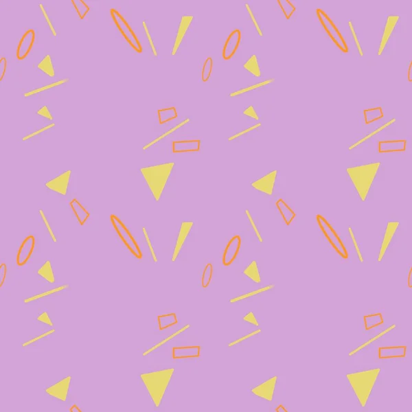 Лавандовый Желтый Абстрактный Милый Геометрический Розовый Узор Цифровая Иллюстрация Ручной — стоковое фото