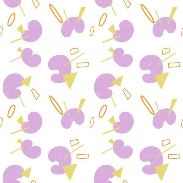 Lavender Abstract Geometry Minimal Pattern Digital Illustration Hand Drawn Texture — Stock Photo, Image