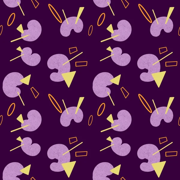 Лавандовый Простой Абстрактный Геометрический Фиолетовый Узор Цифровая Иллюстрация Ручной Рисунок — стоковое фото