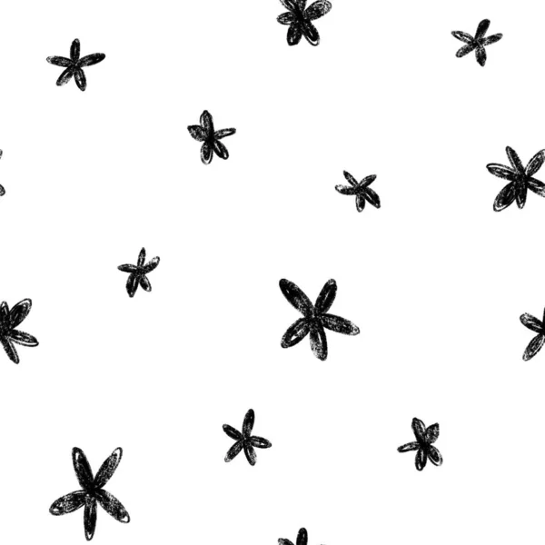 Floral Abstrakte Blume Minimales Einfaches Muster Eine Digitale Illustration Handgezeichnete — Stockfoto