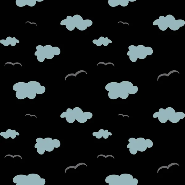 云雀天空简单的黑色可爱图案 数字图解 手绘纹理和隔离 用于设计 印刷品 纺织品 邀请函 优惠券 优惠券 — 图库照片