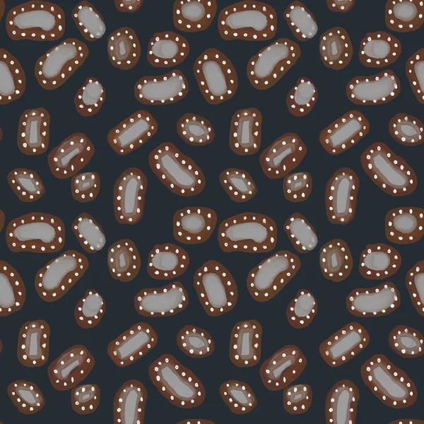 Мікроби Коричневий Абстрактний Сірий Безшовний Ескіз Візерунка Цифрова Ілюстрація Рука — стокове фото