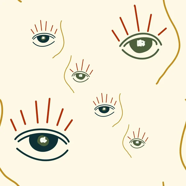 Eye Abstract Simple Cute Beige Creative Pattern Digital Illustration Hand — Stock Photo, Image