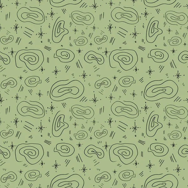 Abstract Spiral Stroke Maximalism Pastel Green Pattern Digital Illustration Hand — Stock Photo, Image