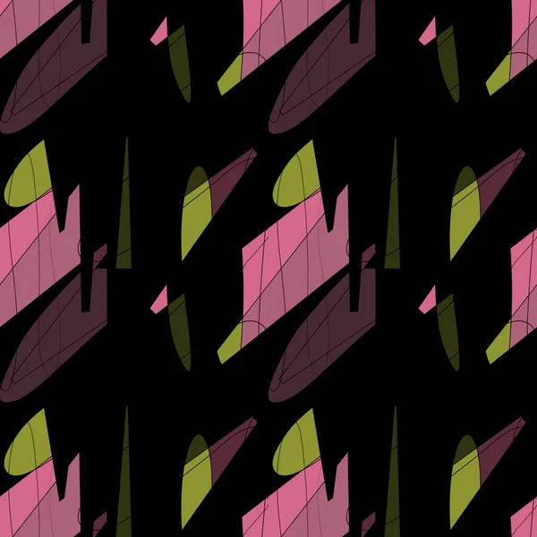 Scribble Color Block Fun Chaotic Black Seamless Pattern Digital Illustration — Stock Photo, Image