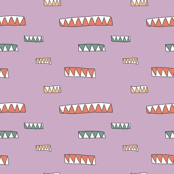 水平三角形简单可爱的紫色几何图案 数字图解 手绘纹理和隔离 用于设计 印刷品 纺织品 邀请函 优惠券 — 图库照片
