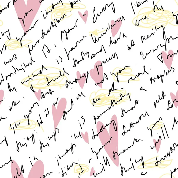Scribble Pink Heart Hand Written Simple Cute Pattern Digital Illustration — Stock Photo, Image