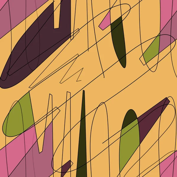 Scribble Farbblock Spaß Chaotischen Gelben Nahtlosen Muster Eine Digitale Illustration — Stockfoto