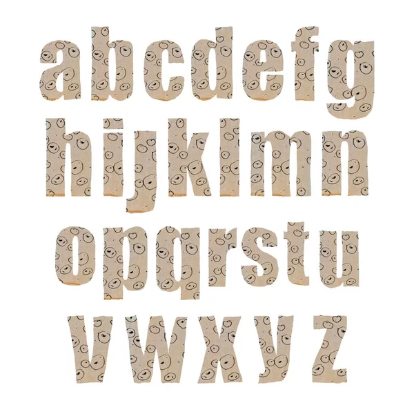 Alfabeto Letra Mayúscula Papel Texturizado Recortar Boceto Líneas Decoradas Trazos — Foto de Stock